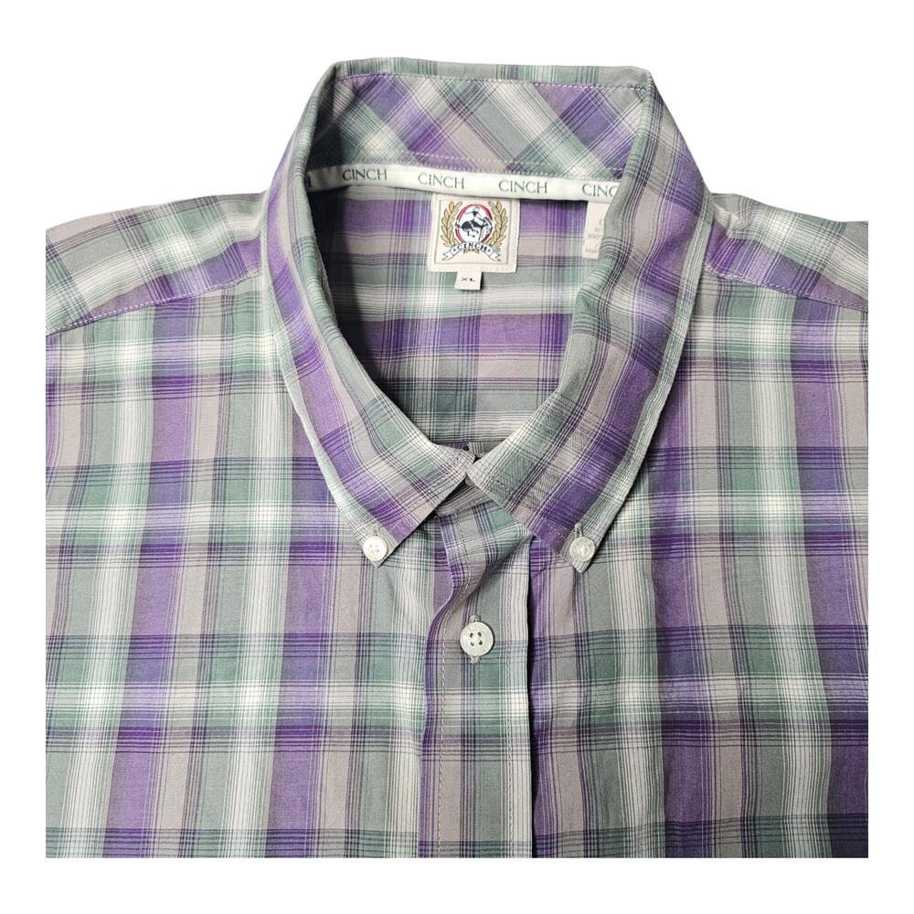Cinch Shirt Mens Size XL Multicolor Plaid Western Cowboy Long Sleeve Button Down - Picture 3 of 8